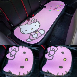 จัดส่งรวดเร็ว🔥👌kitty cat เบาะรองนั่งในรถสามชิ้น ice silk car mat front seat cushion cartoon cool pad