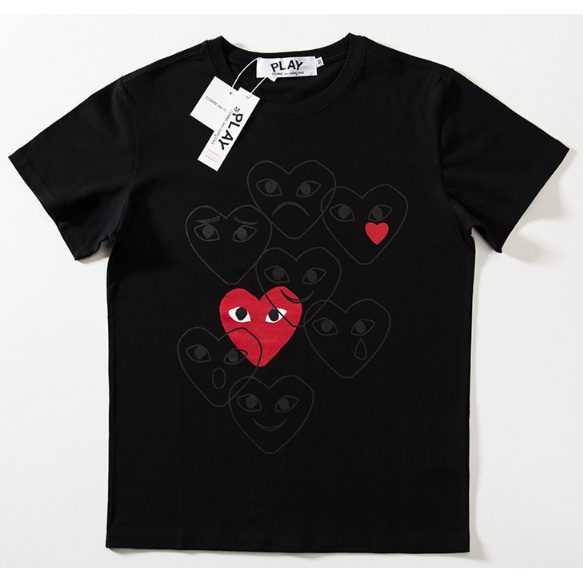 play comme des garcons CDG เวลาว่างเสื้อยืดแขนสั้นลําลอง คอกลม สไตล์ใหม่ สําหรับผู้ชาย และผู้หญิง