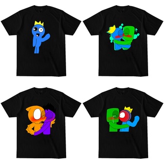 เสื้อยืดคอกลม พิมพ์ลาย Rainbow Friends Game Obby Horror Crew Ocs Roblox สีดํา สีขาว สําหรับผู้ชาย และผู้หญิง