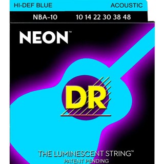 สายกีต้าร์โปร่งเคลือบเรืองแสงสีฟ้า DR Strings รุ่น NEON™ BLUE Acoustic Guitar Extra Light