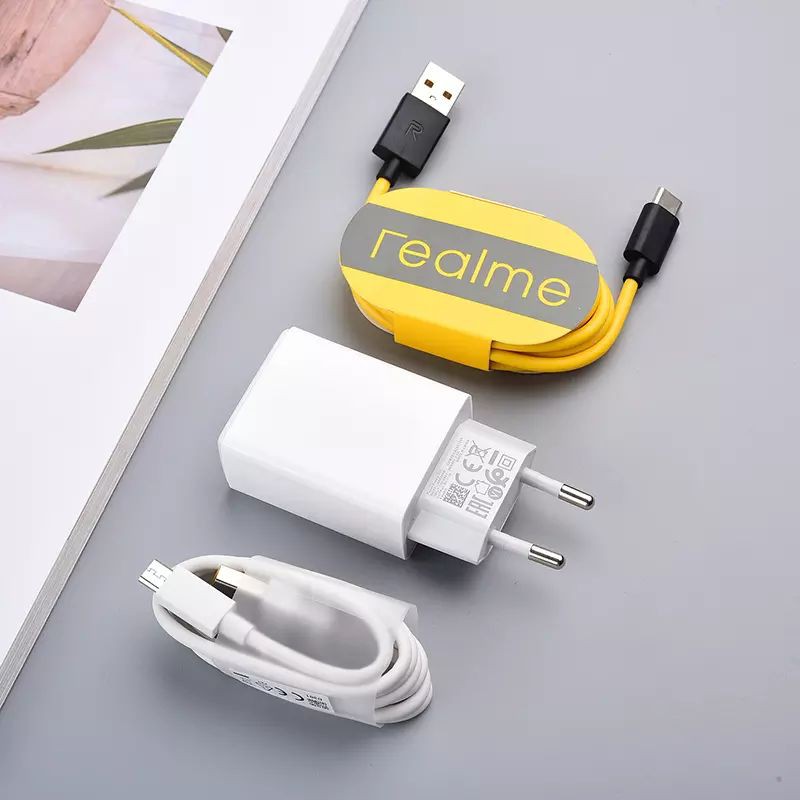 สายชาร์จ Realme แท้  Type C , Micro USB Adapter 5V 2A EU Charger สำหรับ Realme X2 Pro X50m 5 3i OPPO Reno 2 3