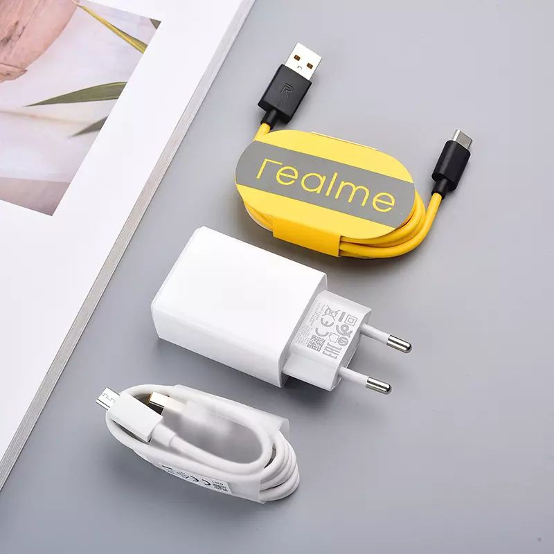 สายชาร์จ Realme แท้  Type C , Micro USB Adapter 5V 2A EU Charger สำหรับ Realme X2 Pro X50m 5 3i OPPO