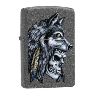 Zippo ไฟแช็กรุ่น 29863 Wolf Skull Feather  ของแท้ รับประกันตลอดชีวิต นำเข้าและจำหน่ายโดยตัวแทนจำหน่าย