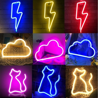 ตกแต่งวันหยุด LED ป้าย 3D แสงนีออน Lightning Cloud ป้ายนีออนบรรยากาศพื้นหลังไฟกลางคืนสำหรับห้องนอนห้องนั่งเล่น