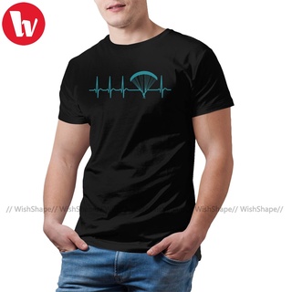 เสื้อยืดวินเทจเสื้อยืดแขนสั้นลําลอง ผ้าฝ้าย 100% พิมพ์ลาย Paraglider สําหรับผู้ชายS-5XL