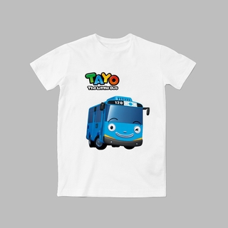 เสื้อยืดแขนสั้นลําลอง แบบนิ่ม พิมพ์ลาย Tayo The Little Bus น่ารัก แฟชั่นสําหรับเด็กผู้ชาย