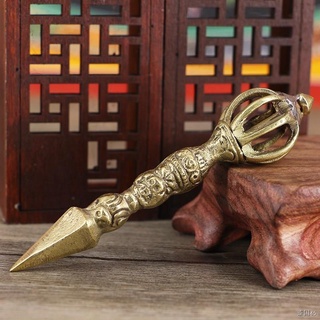 ☊ทิเบตพุทธอุปกรณ์เนปาล handmade nine-strand vajra จี้ทองแดงบริสุทธิ์ descending magic pestle vajra peg