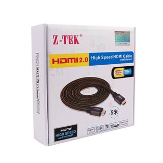 Z-TEK ของแท้ 100% สาย HDMI Cable สายถัก HDMI Version 2.0 4K ยาว 5 เมตร