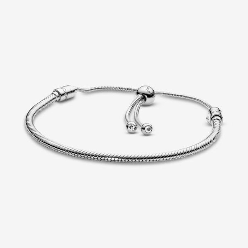 2500 บาท [พร้อมส่ง] สร้อยรูดฟรีไซส์ Pandora Moments Snake Chain Slider Bracelet Fashion Accessories