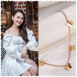 สร้อยคอโซ่ประดับผีเสื้อสีทองพร้อมส่ง