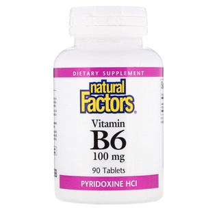 Natural Factors, Vitamin B6 Pyridoxine HCI 100 mg 90 Tablets