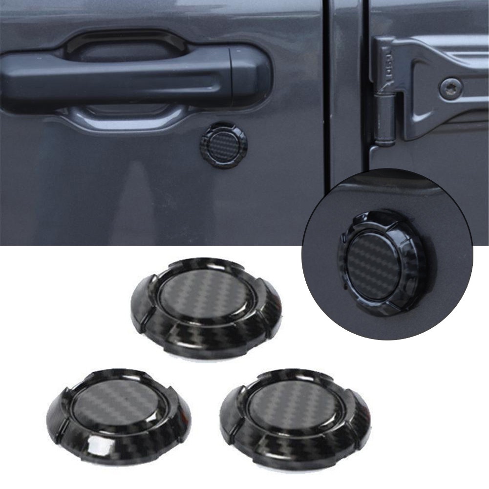 Carbon Fiber Car Door Lock Keyhole Key Socket Decoration Cover Trim ...
