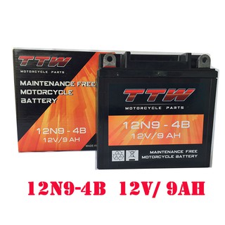 แบตแห้งรถมอเตอร์ไซค์ TTW รุ่น 12N9-4B  (12V 9AH)***KAWASAKI BOSS***