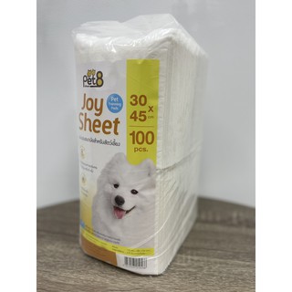 แผ่นรองฉี่อนามัยสำหรับสัตว์เลี้ยง Pet8 Joy Sheet Size 30*45 cm/100pcs.