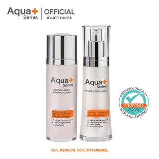 [AQUA9 ลด 130.-] AquaPlus Radiance-Intensive Essence 30 ml &amp; Smoothing-Bright Soft Scrub Essence 30 ml.