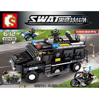 ProudNada Toys ของเล่นเด็ก ตัวต่อ หน่วยสวาท S SEMBO BLOCK SWAT 705+PCS 102438