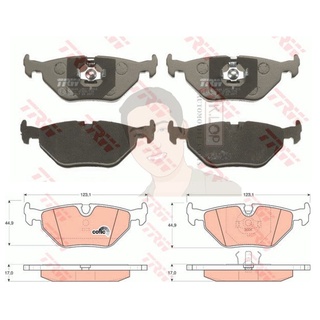 GDB917 ผ้าเบรค-หลัง(TRW) (เนื้อผ้า COTEC) BMW 520i, 525i, 530i (E34) M3 (E36)