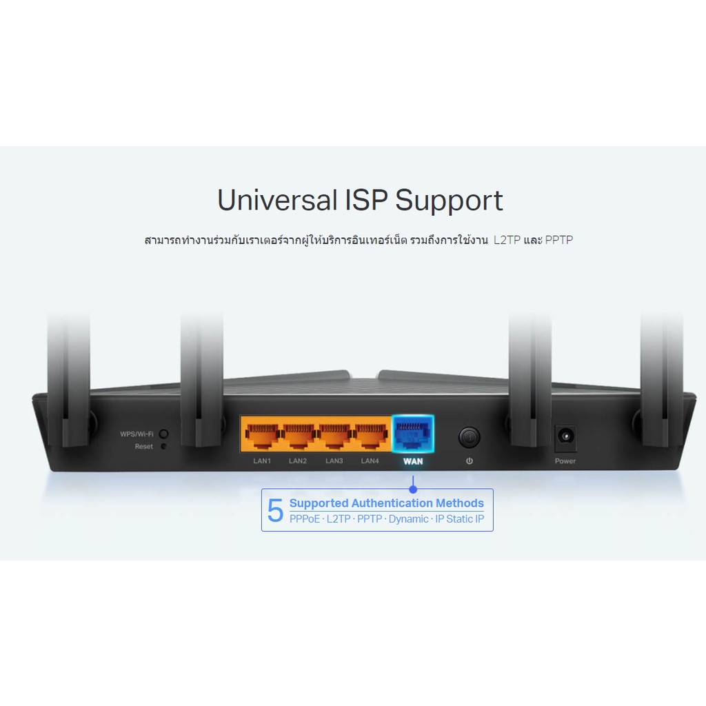 ROUTER (ใส่ซิมไม่ได้) TP-LINK ARCHER AX23 AX1800 Dual-Band Wi-Fi 6 Router ประกันตลอดการใช้งาน * ของแท้ประกันศูนย์*