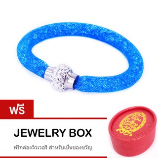 Tips Gallery กำไล ข้อมือ Austria Crystal Blue รุ่น Wishing Stars Design TBS054 ฟรี กล่องจิวเวลรี