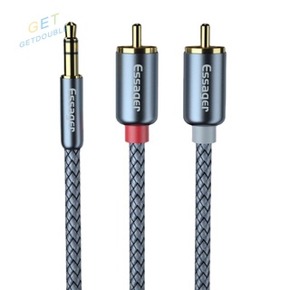 Getdouble Essager Rca Aux สายเคเบิ้ล 3.5 มม. แจ็ค To 2 Rca ออดิโอสายเคเบิ้ล Y Splitter อะแดปเตอร์