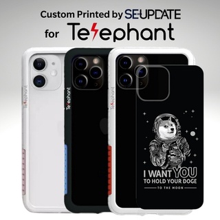 แผ่นพลาสติกกันรอย พิมพ์ลาย Dogecoin #2 สำหรับเคส Telephant NMDer Bumper iPhone 12 / 11 / Pro / Pro Max