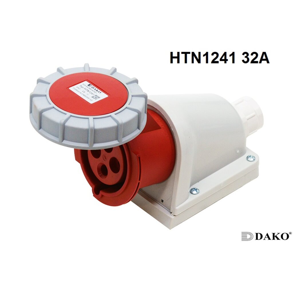 HTN1241 ปลั๊กตัวเมียติดลอย 3P+E 32A 380V IP67 6H