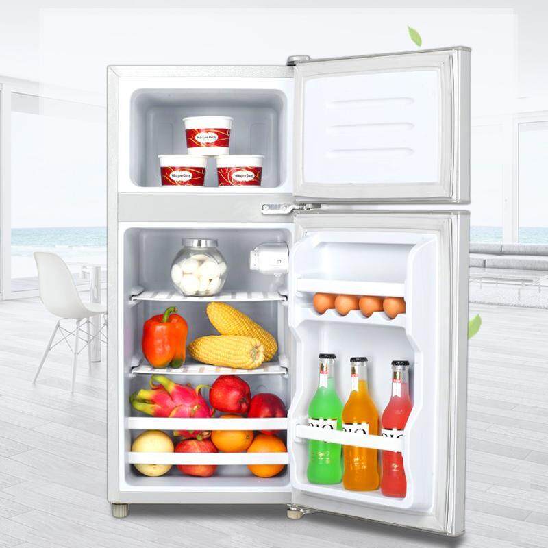 ZL92 Biaowang รับประกันหนึ่งปี ตู้เย็น 2 ประตู ขนาด 128L ขนาด 4.1Q  เย็นเวอร์ RorIsherI สีเงิน