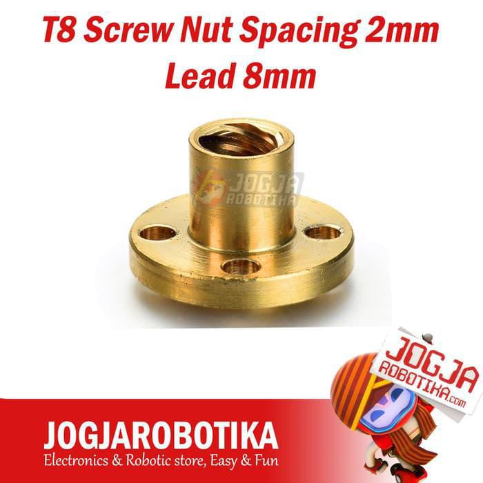 T8 สกรู Nut Spacing 2 มม. ตะกั่ว 8 มม