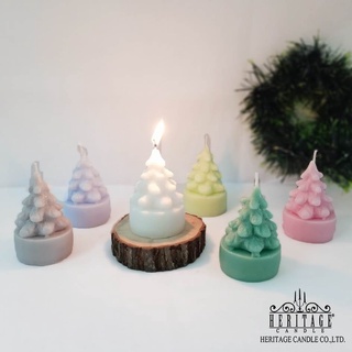 เทียนหอม เทียนต้นคริสต์มาส Christmas Candle เทียนหอมวันเทศกาล เทียนของขวัญคริสต์มาส(กลาง)