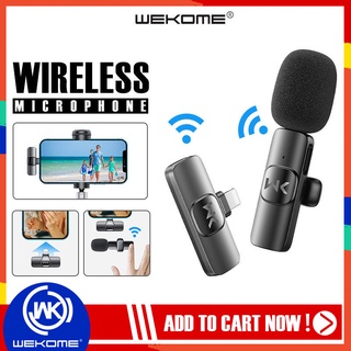 ไมโครโฟน WEKOME รุ่นV30 Wriless Microphone ไมค์ไร้สาย 2.4GHz สำหรับการบันทึกสมาร์ทโฟน ไมค์+ตัวรับสัญญาน ไมค์ไลฟ์สด