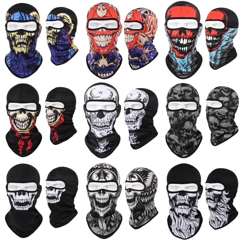 โม่ง ลายกะโหลก ผ้าบัฟ โม่งกันUV รองหมวกกันน็อค ผ้าปิดหน้า ผ้าโพลีเอสเตอร์ จักรยาน เดินป่า - รูปที่ 2