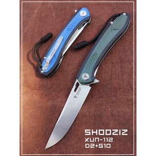 มีดพับ folding knife SHOOZIZ XUN-110 พรีเมี่ยมเกรด เหล็ก D2 ด้าม G10 คมกริบ