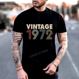 ถูกสุดๆเสื้อยืด แขนสั้น พิมพ์ลายกราฟฟิค Novelty Born In Vintage 1972 ของขวัญวันเกิดรหัสเต็ม