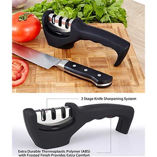 ที่ลับมีด 3 in 1 Knife sharpener  ผลิตจาแสตนเลสอย่างดี แข็งแรง-มี 3 ช่อง พร้อมส่ง