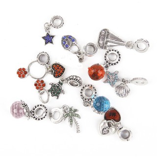 Charm ประดับพลอย ราคาต่อหนึ่งชิ้น charm สำหรับใส่กำไล ชาร์มโลหะ ลูกปัดโลหะ เลือกสีได้ พร้อมส่ง 🇹🇭
