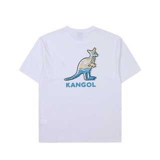 Kangol เสื้อยืดแขนสั้น พิมพ์ลายจิงโจ้ ทรงหลวม เข้ากับทุกการแต่งกาย สําหรับคู่รัก