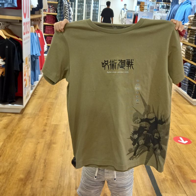 Uniqlo ของแท้ เสื้อยืด พิมพ์ลาย One Piece Monster Hunter JUJUTSU KAISEN JJK MANGA EVANGELION DEMON S