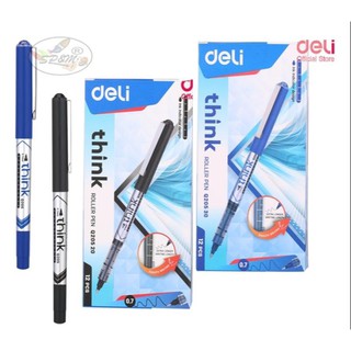 Deli Q205 Roller Pen ปากกาเจล ขนาดเส้น 0.7 mm หมึกคุณภาพดี (12แท่ง/กล่อง)