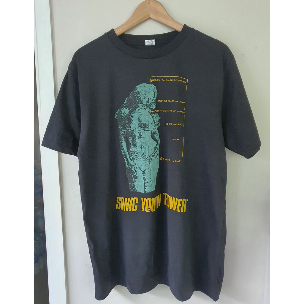 เสื้อยืดคอกลมเสื้อยืด Sonic Youth T-shirtผ้าฝ้ายแท้