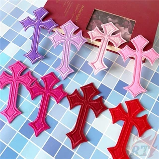 ❀ Cross สีสันสดใส (26 สี)แผ่นแปะรีด ❀ 1 ชิ้น Diy เย็บบนเหล็กบนแพทช์ป้าย
