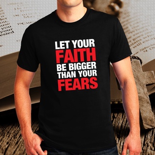 T-shirt  เสื้อยืดคอกลม ผ้าฝ้ายแท้ 100% พิมพ์ลายคัมภีร์ไบเบิล Make Your Faith ขนาดใหญ่ แฟชั่นฤดูร้อน สําหรับผู้ชายS-5XL