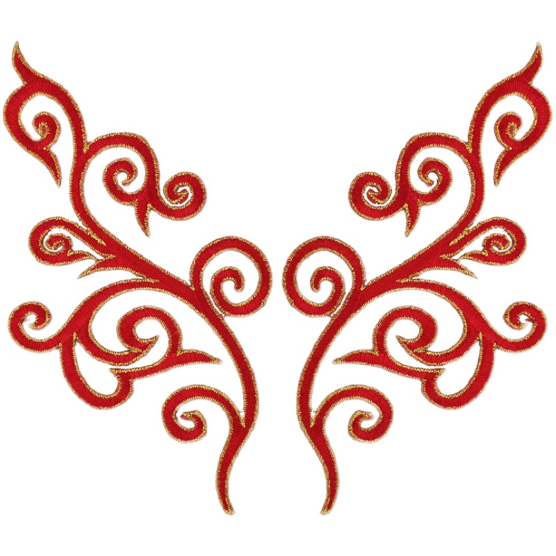 แผ่นแพทช์ รีดติดเสื้อ สีทอง 17x9 ซม. 1 คู่ - รูปที่ 3