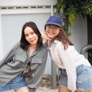 🌸 FRIENDS.🌸 F004 เชิ้ตแขนยาวสาวอวบ เสื้อเชิ้ตใส่ทำงาน สาวออฟฟิศ (Basic long sleeve shirt) *พร้อมส่ง*