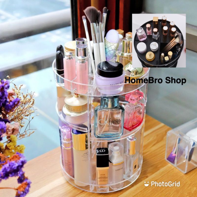 shop ลายเพชร-ชั้นวางเครื่องสำอางกล่องเครื่องสำอางหมุนได้ 360°   101