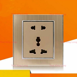 เต้ารับ5ขา (สีทอง) มีหน้ากากควบคุมในตัว Gaston gerin