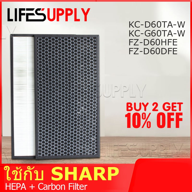เครื่องฟอกอากาศ Sharp KC-G60TA-W พร้อมระบบกรอง HEPA และไอน้ำ