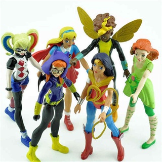 ฟิกเกอร์ Dc Comics Super Hero Girls Harley Poison Ivy Bat Girl ของเล่นสําหรับเด็ก 6 ชิ้น