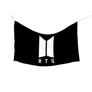 โปสเตอร์ผ้า ลายโลโก้ Bts kpop สําหรับตกแต่งผนังบ้าน