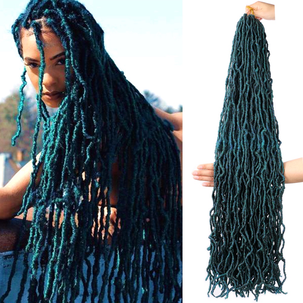 36 นิ้วนุ่ม Locs โครเชต์ผมยาว Faux Locs โครเชต์ Braiding ผม Curly Dreads ล็อค Pre Looped