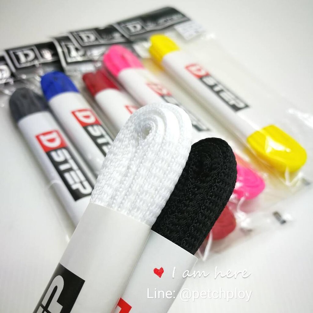 (วงรี120ซม.) D-Step เชือกผูกรองเท้า แบบวงรี ยาว 120 ซม. มี 8 สี ขาว, ดำ, เทา, น้ำเงิน, แดง, ชมพู, เหลือง จำนวน1คู่